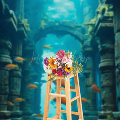 Lofaris Underwater Ruins World Fishing Photography Backdrop
