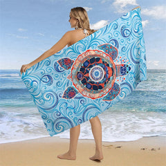 Lofaris Underwater Sea Turtle Animal Custom Name Beach Towel