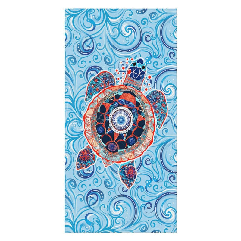 Lofaris Underwater Sea Turtle Animal Custom Name Beach Towel