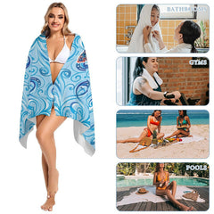 Lofaris Underwater Sea Turtle Animal Custom Name Beach Towel