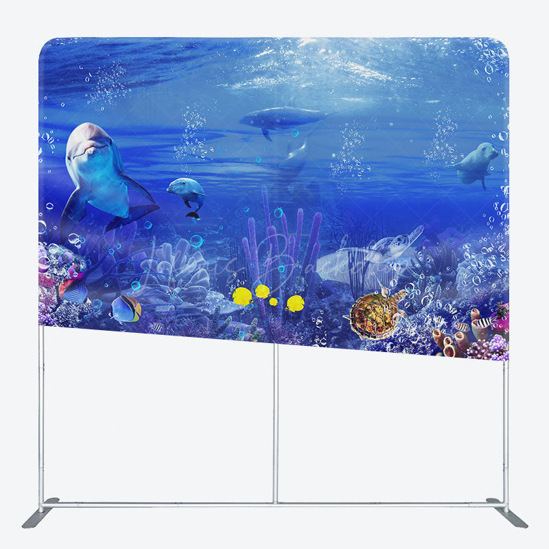 Lofaris Underwater World Coral Fish Square Tension Backdrop