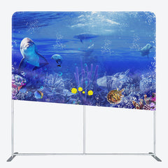 Lofaris Underwater World Coral Fish Square Tension Backdrop