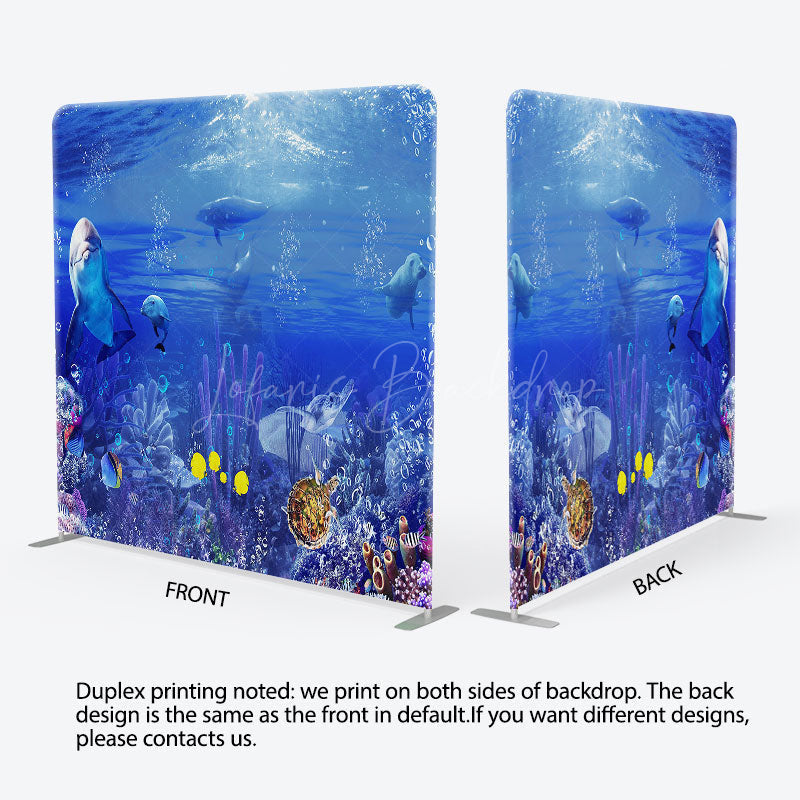 Lofaris Underwater World Coral Fish Square Tension Backdrop