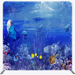 Lofaris Underwater World Coral Fish Square Tension Backdrop