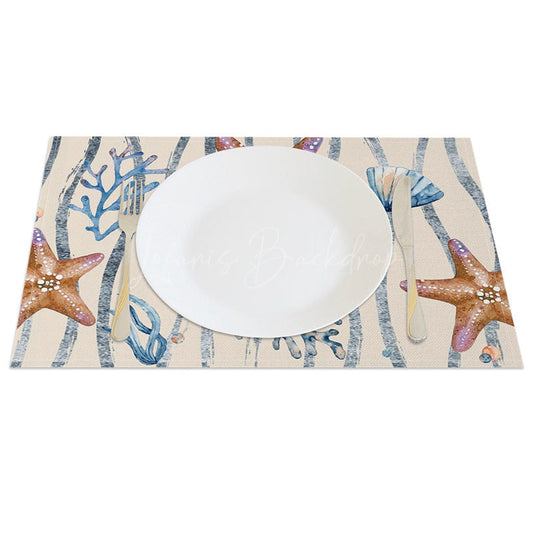 Lofaris Underwater World Shells Coral Set of 4 Placemats