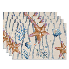 Lofaris Underwater World Shells Coral Set of 4 Placemats