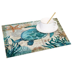 Lofaris Underwater World Turtle Summer Set of 4 Placemats