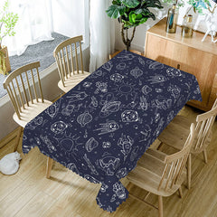 Lofaris Universe Aircraft Deep Blue Boys Rectangle Tablecloth