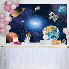 Lofaris Universe Galaxy Astronaut Birthday Party Backdrop