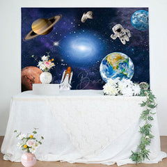 Lofaris Universe Galaxy Astronaut Birthday Party Backdrop