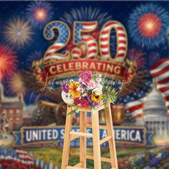Lofaris USA 250th Anniversary Backdrop Statue of Liberty and Eagle Independence Day Background