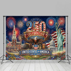 Lofaris USA 250th Anniversary Backdrop Statue of Liberty and Eagle Independence Day Background