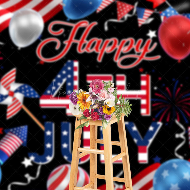 Lofaris Usa Flag 4th July Cheers Independence Day Backdrop