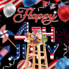 Lofaris Usa Flag 4th July Cheers Independence Day Backdrop