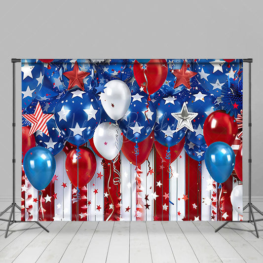 Lofaris USA Flag Balloon Stars Stripe Celebration Backdrop
