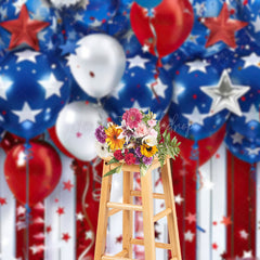 Lofaris USA Flag Balloon Stars Stripe Celebration Backdrop