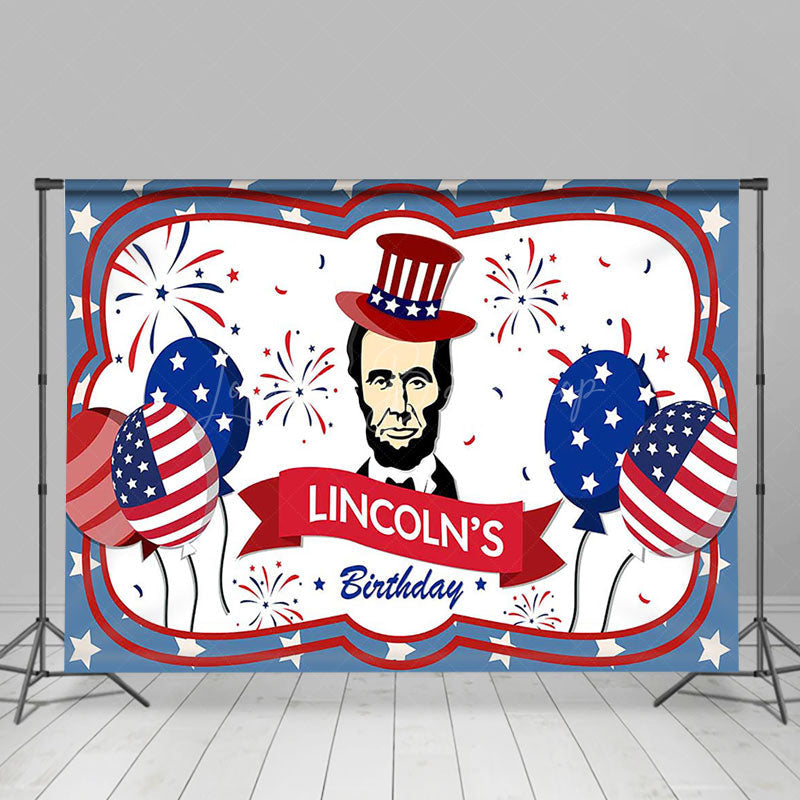 Lofaris Usa Flag Balloons Happy Lincolns Birthday Backdrop