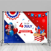 Lofaris Usa Flag Balloons Rocket Independence Day Backdrop