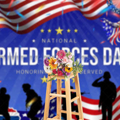 Lofaris Usa Flag Cheers National Armed Forces Day Backdrop