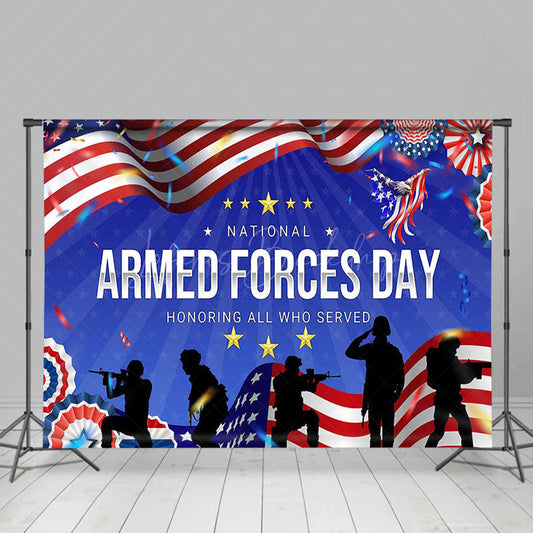 Lofaris Usa Flag Cheers National Armed Forces Day Backdrop