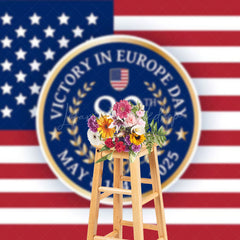 Lofaris Usa Flag Commemorate Victory In Europe Day Backdrop