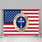 Lofaris Usa Flag Cross Star National Day Of Prayer Backdrop