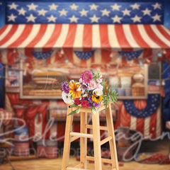 Lofaris Usa Flag Food Truck Independence Day Photo Backdrop