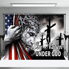 Lofaris Usa Flag One Nation Under God Independence Day Backdrop