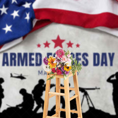 Lofaris Usa Flag Soldier National Armed Forces Day Backdrop