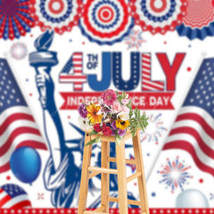 Lofaris Usa Flag Statue 4th of July Independence Day Backdrop