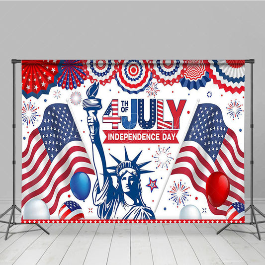 Lofaris Usa Flag Statue 4th of July Independence Day Backdrop