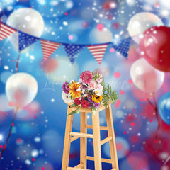 Lofaris USA Flags Balloon Bokeh Vibe Photography Backdrop