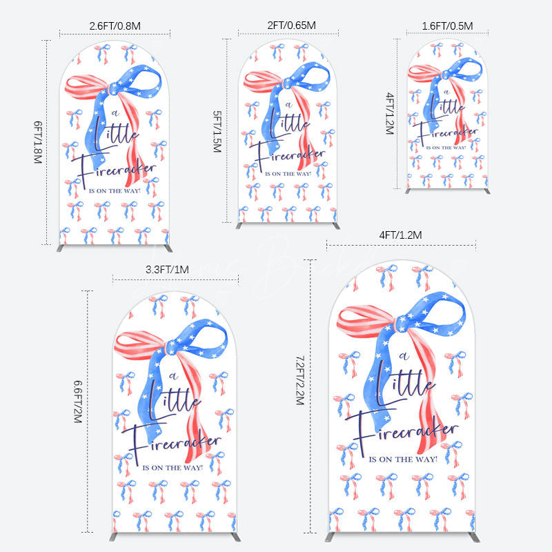 Lofaris Usa Flags Bows Firecracker Baby Shower Arch Backdrop
