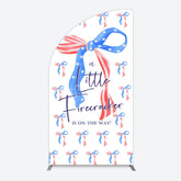 Lofaris Usa Flags Bows Firecracker Baby Shower Half Moon Arch Backdrop