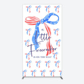 Lofaris Usa Flags Bows Firecracker Baby Shower Rectangle Backdrop