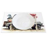 Lofaris Valentine Gnome Blue Truck Set of 4 Placemats Cute Love Heart Decoration Rustic Farmhouse Dining Table Mat