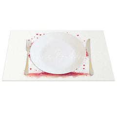 Lofaris Valentine Set of 4 Placemats Red Heart Leaves Tree Romantic Love Nature Theme Table Mats