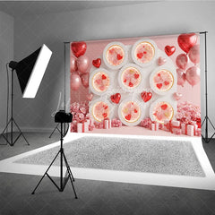 Lofaris Valentine’s Day Photography Backdrop Pink Jelly Heart White Wall Background Sweet Flower Photo Prop