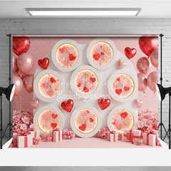 Lofaris Valentine’s Day Photography Backdrop Pink Jelly Heart White Wall Background Sweet Flower Photo Prop