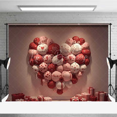 Lofaris Valentine’s Day Pillow Heart Photography Backdrop Red Pink Cushions Gift Boxes Photo Background Cozy Love Room Prop