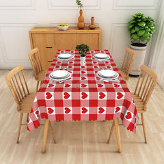 Lofaris Valentines Day Red Heart Pattern Rectangle Tablecloth