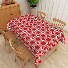 Lofaris Valentines Day Red Heart Pattern Rectangle Tablecloth
