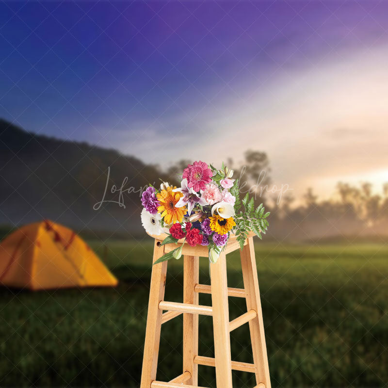 Lofaris Valley Camping Sunrise Scenery Photography Backdrop