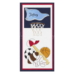 Lofaris Various Balls Basket Flag Custom Name Beach Towel