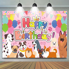 Lofaris Various Colorful Pet Balloon Happy Birthday Backdrop