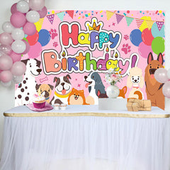 Lofaris Various Colorful Pet Balloon Happy Birthday Backdrop
