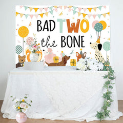 Lofaris Various Dogs Bad Two The Bone Happy Birthday Backdrop