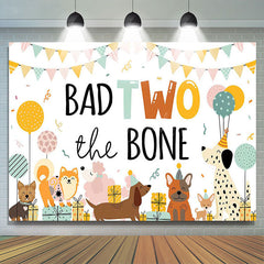 Lofaris Various Dogs Bad Two The Bone Happy Birthday Backdrop