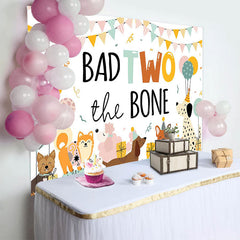 Lofaris Various Dogs Bad Two The Bone Happy Birthday Backdrop