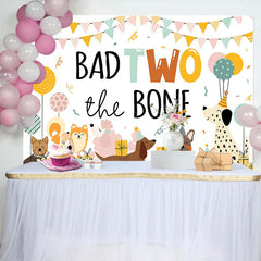 Lofaris Various Dogs Bad Two The Bone Happy Birthday Backdrop